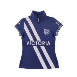 A large number of customized royal blue women's short-sleeved polo shirts, fashion design, white stripes, half-chest zipper, enterprise collar design, 94% Cotton 6% pull frame  P1539 A large number of customized royal blue women's short-sleeved polo shirts, fashion design, white stripes, half-chest zipper, enterprise collar design, 94% Cotton 6% pull frame  P1539